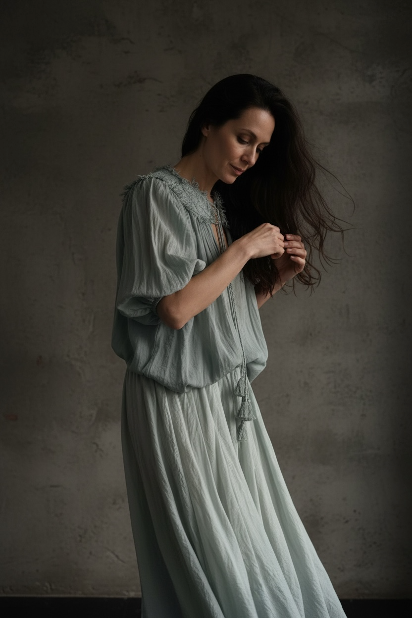 Ophelia Top- Ice Blue