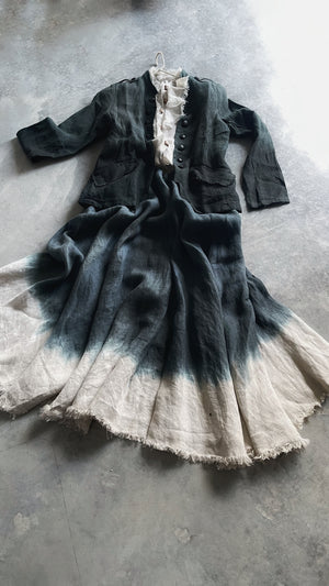 Luna Skirt- midnight reverse dye/natural