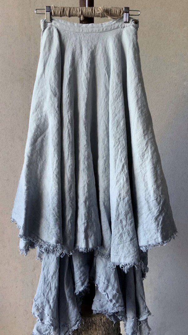 Linen Romany Skirt- Sky - boemlinen