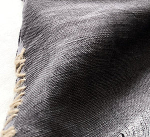 Throw- Ombre- Thick Linen-Charcoal